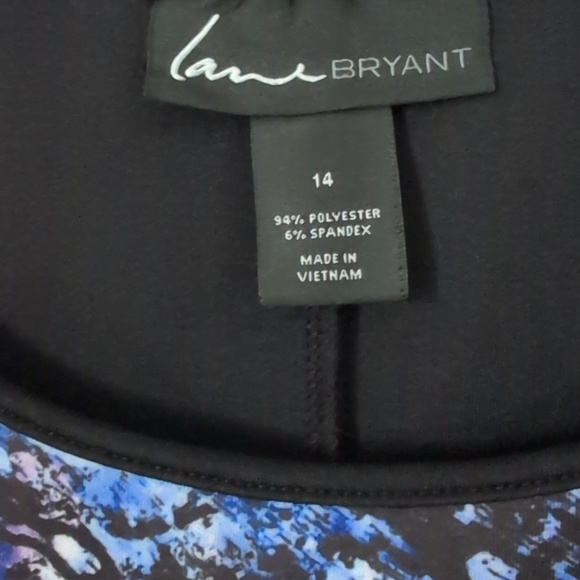 Lane bryant Black and Blue Patterned Sleeveless A-Line Dress - Picture 3 of 4